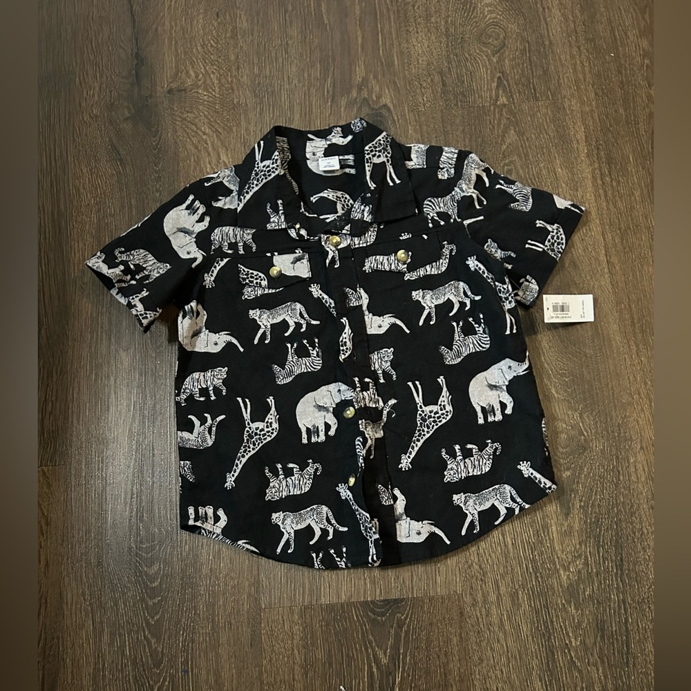 Toddler Boy Oldnavy Button Up Short Sleeve Shirt- size 3t